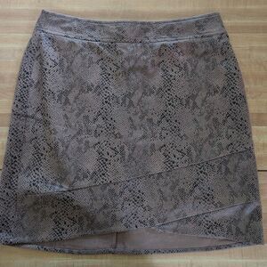 Love Riche Brown Mini Asymmetrical Pencil Skirt